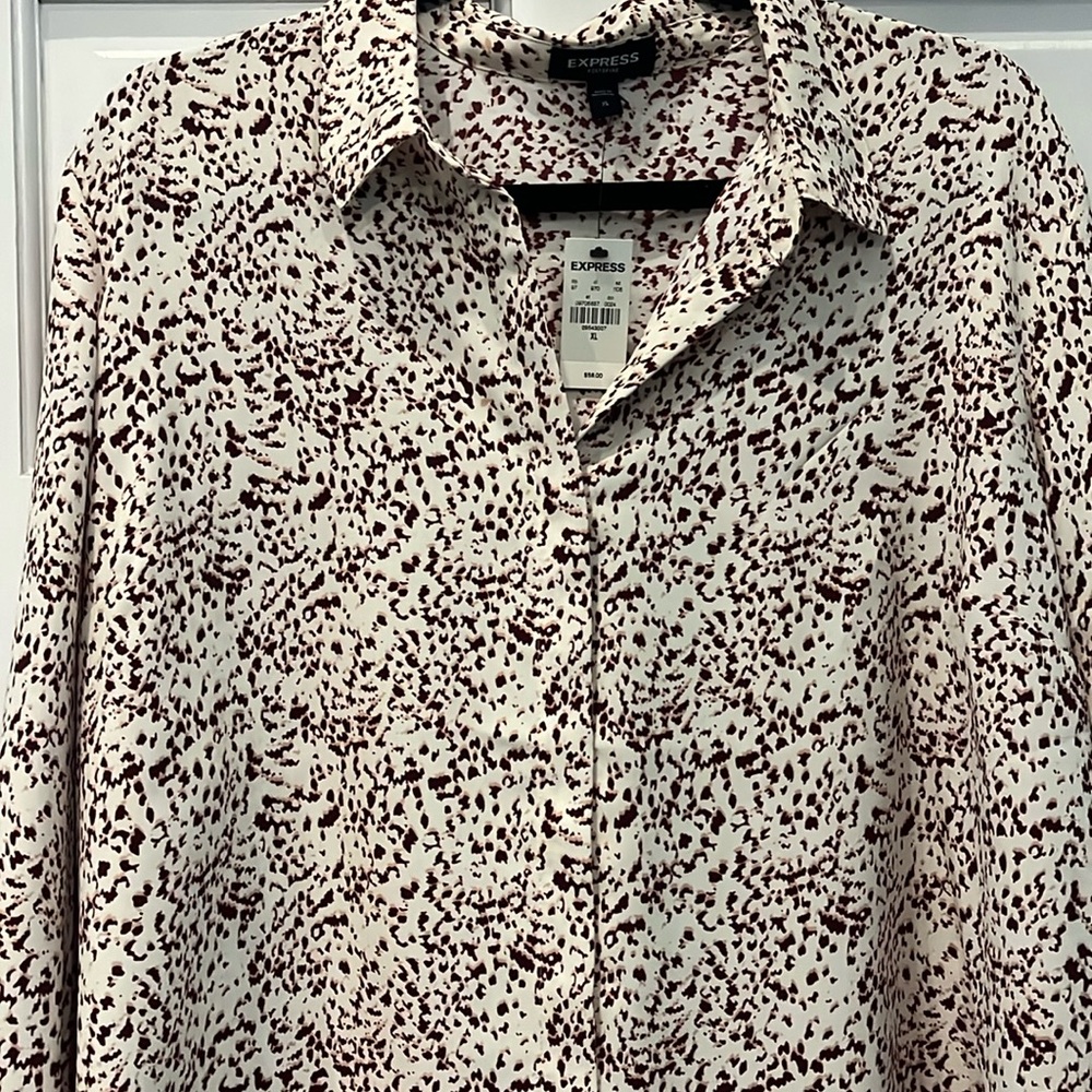 New With Tags Express Long Sleeve Portofino Blouse Size XL